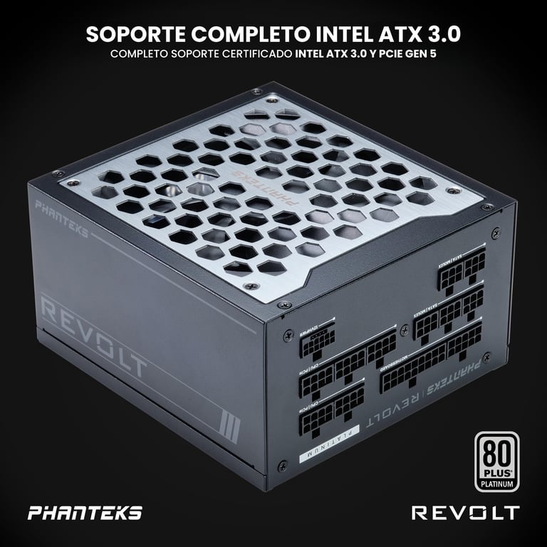 Phanteks Revolt Platinum ATX 3.0 PCIe 5.0 enti?rement modulaire 1200 Watt Alimentation PC - vue 3
