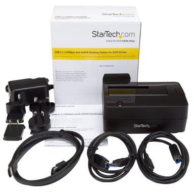 StarTech.com Docking Station USB 3.1 (10Gbps) / eSATA a SATA III de 1 Bahía para Discos Duros y SSDs de 2,5/3,5'' - con Bahía de Carga Superior