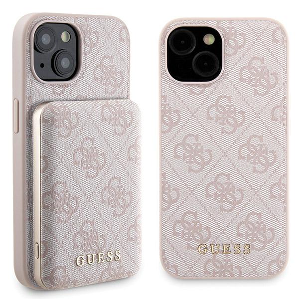 Guess Bundle Pack MagSafe 4G Metal Gold Logo Ensemble coque + Power Bank 5000mAh MagSafe iPhone 15 - vue 3