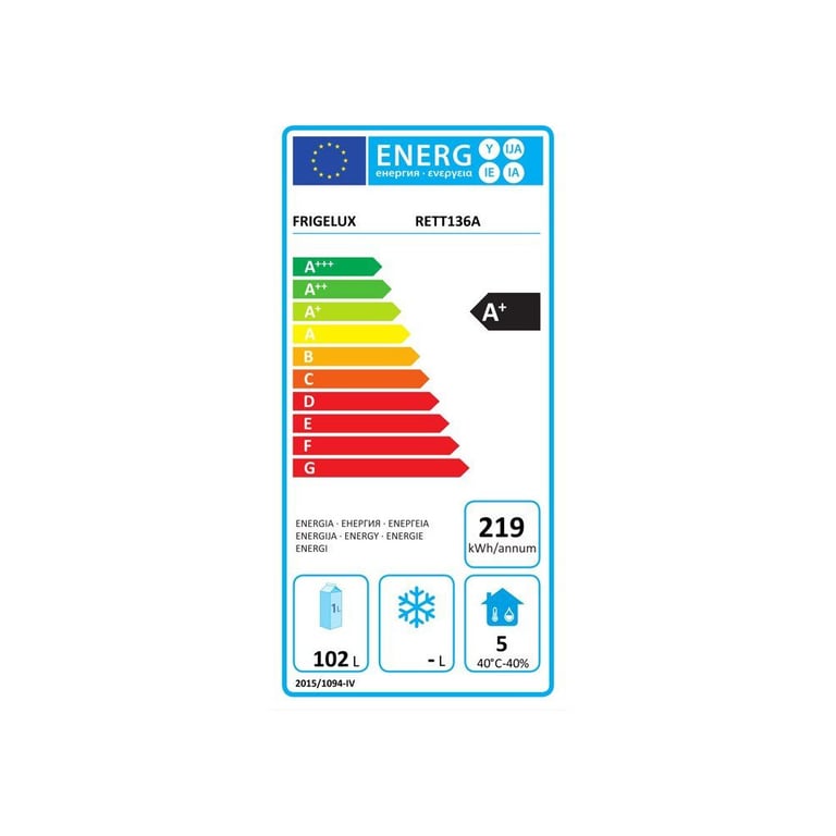 Réfrigérateur 1 Porte Encastrable FRIGELUX RETT136A – Volume 102 L, Classe A+ - vue 5
