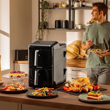 Cecotec Cecofry DuoLevel 12000 Window Double 12 L Autonome 2900 W Friteuse d'air chaud Noir