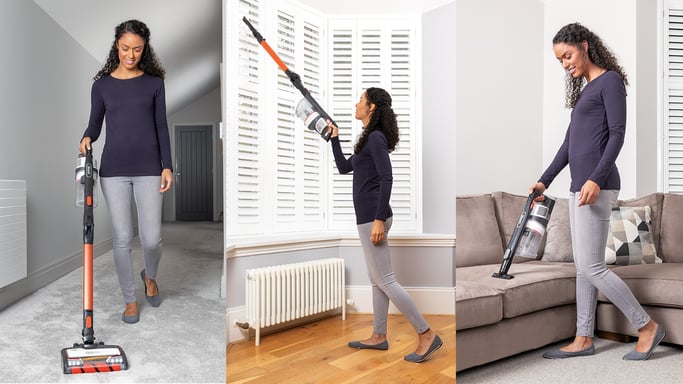 Shark IZ201 Aspiradora escoba 2 en 1 Batería Secar HEPA Sin bolsa Naranja