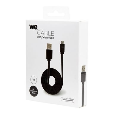 WEUSBMICROPLREV100N Cavo USB 2.0 1 m USB A Micro-USB B Nero