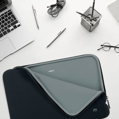 Funda de neopreno para portátil de 14-16'', Bolsa de protección para PC/portátil/Ultrabook de hasta 16'', Funda para portátil de 15,6'', Negro/Gris