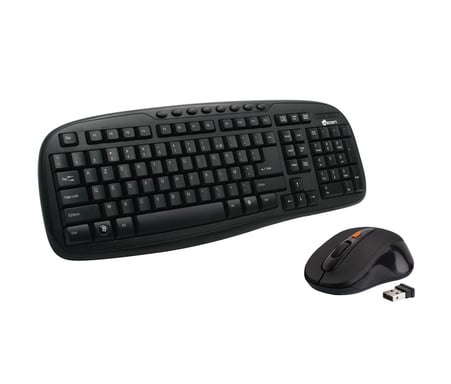 HEDEN Kit de teclado y ratón multimedia inalámbrico de 4 botones, 2.4G, negro
