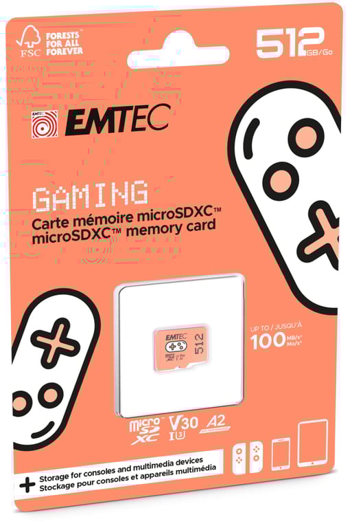 Emtec Gaming 512 Go MicroSDXC UHS-I - Neuf
