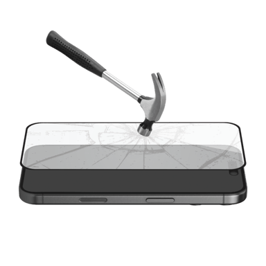 Protection d'écran antibactérienne en verre trempé ultra-résistant à bords incurvés (60% verre trempé recyclé) pour Apple iPhone 17 Air, Noir