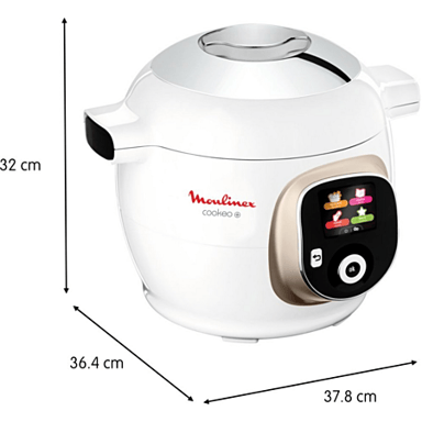 Multicooker Moulinex Cookeo+ 6L Blanco - 180 Recetas, 6 Modos, Inicio Diferido y Mantenimiento en Caliente