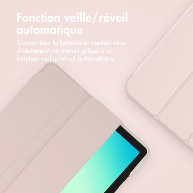 Accezz Coque tablette portefeuille Smart Silicone pour Samsung Galaxy Tab A11 Plus / A9 Plus - Rose