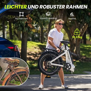 Vélo électrique KINGBULL VERVE, batterie amovible 48 V 20 Ah, Shimano 8 vitesses