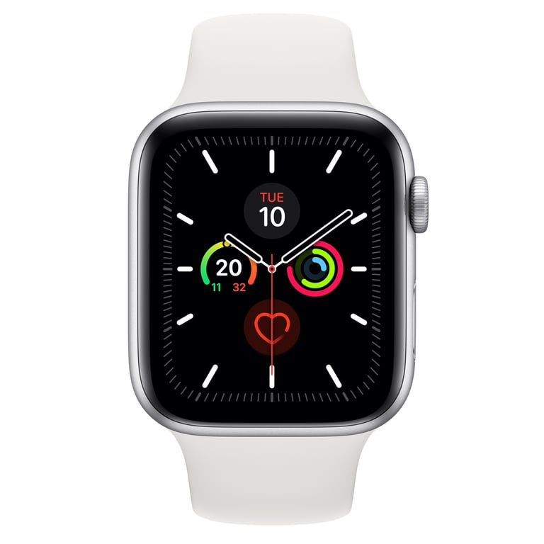 Apple Watch Series 5 OLED 44 mm Numérique 368 x 448 pixels Écran tactile 4G Argent Wifi GPS (satellite) - Excellent état