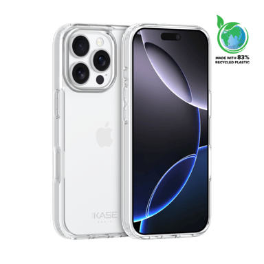 Coque hybride invisible fabriquée à 83 % de plastique recyclé pour Apple iPhone 16  Pro, transparente