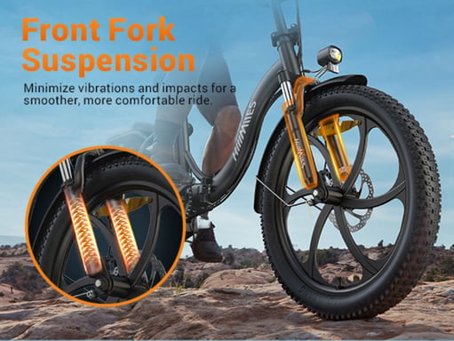 Bicicleta Eléctrica HillMiles MilePort 1 – Motor 250W Batería 36V13Ah Neumáticos De 20 Pulgadas Freno De Disco Mecánico - Negro