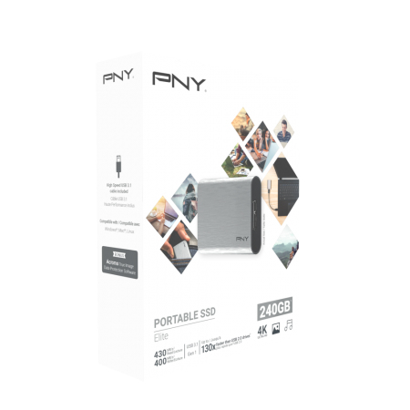 PNY Elite 240 Go USB Type C 3.2 Gen 1 3.1 Gen 1 Neuf - vue 2