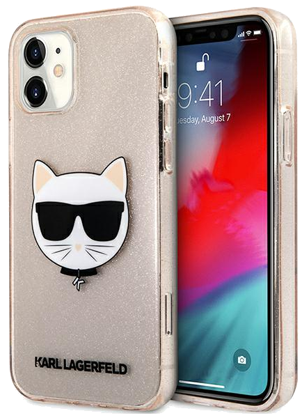 Étui Karl Lagerfeld pour iPhone 12 mini 5.4 Gold Glitter Choupette