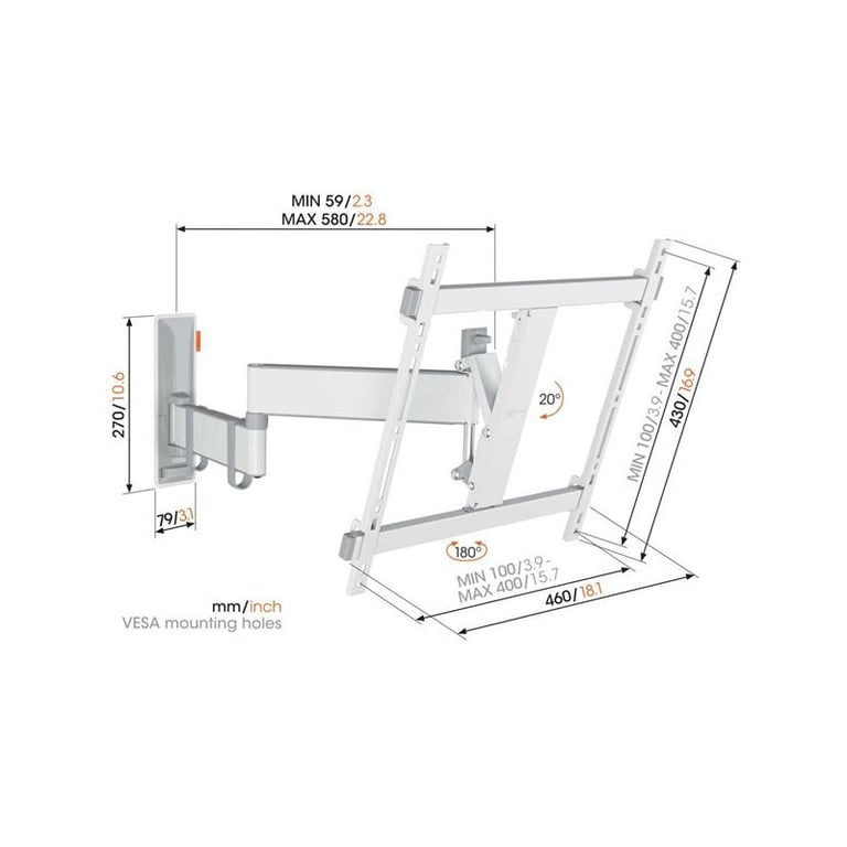 VOGEL' Support mural inclinable / orientable TVM3445W - vue 4