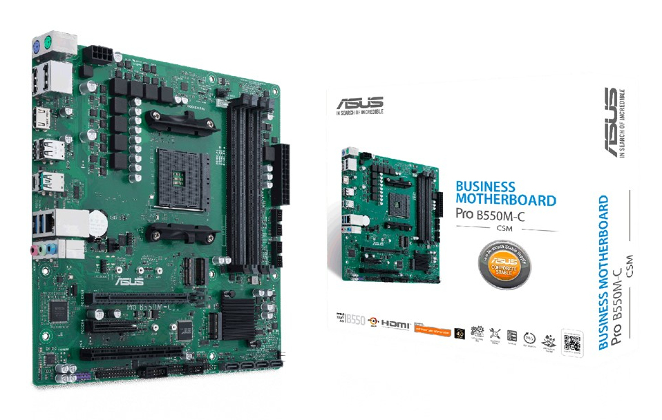 ASUS PRO B550M CCSM AMD B550 Emplacement AM4 micro ATX Neuf