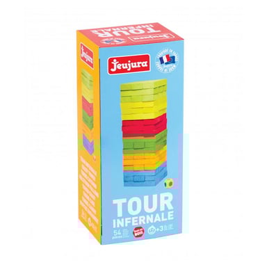 Coffret Tour Infernale Colorée - Jeu de Société en Bois pour Enfants