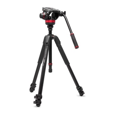 MANFROTTO Trípode de aluminio para vídeo con cabeza fluida de base plana tipo 502 - MVK502055XPRO3V