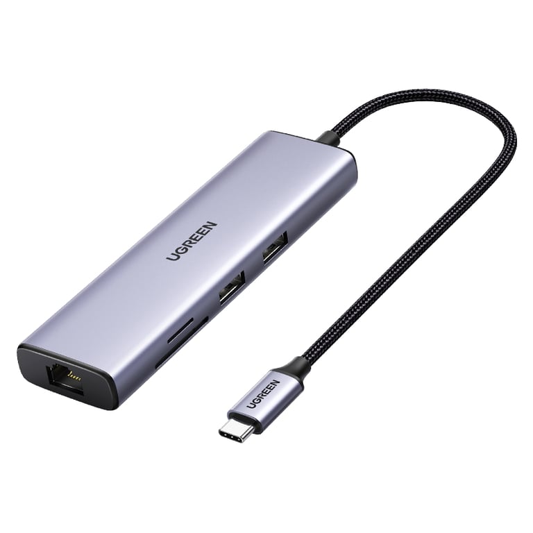UGREEN Revodok 107 Hub USB C Ethernet Gigabit HDMI 4K 60Hz Lecteur de Carte SD TF PD 7 en 1 Docking Station Compatible avec MacBook iPad Pro Air Mac Mini M4 iPhone 17 Pro Max 16 Galaxy S25