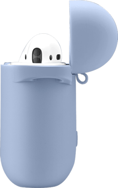 (O)Apple AirPods suave carcasa de gel de silicona, Azul lila