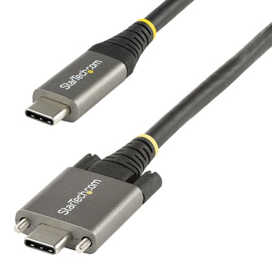 StarTech.com Cable de 1m USB-C con Tornillos Laterales de Fijación - 10Gbps - Cable USB Tipo C USB 3.1/3.2 Gen 2 - con Carga por Entrega Alimentación