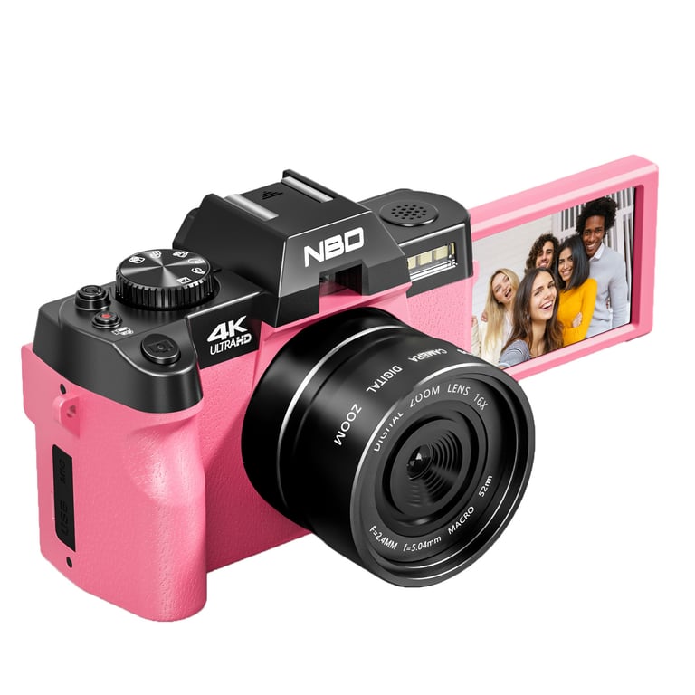 NBD S100 WT Appareil Photo Numérique Compact 4K 48MP Caméra avec 180° Flip 3.0 écran 2 battries Carte 16X Digital Zoom Idéal pour débutant Neuf