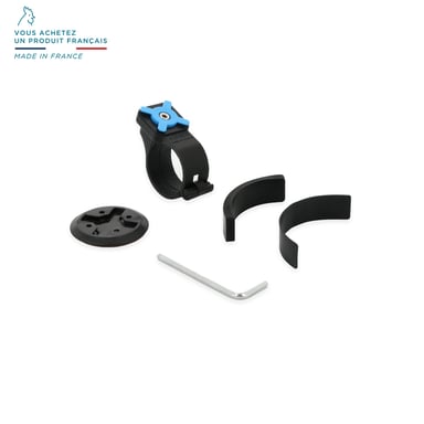 Supporto antivibrazioni per smartphone da bicicletta/scooter, supporto universale per telefono Made in France, installazione facile e sicura, nero