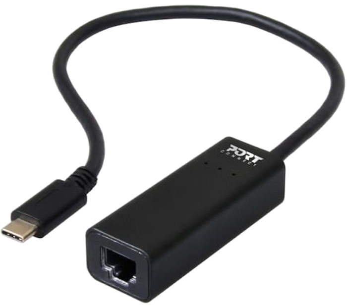 PORTDESIGNS Convertisseur USB Type C vers RJ-45 - Compatible Windows / Mac OS X / Linux - Câble 30cm