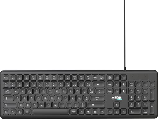URBAN FACTORY Teclado con cable USB-A / USB-C para PC Modelo Cyclee Touche Completo Negro