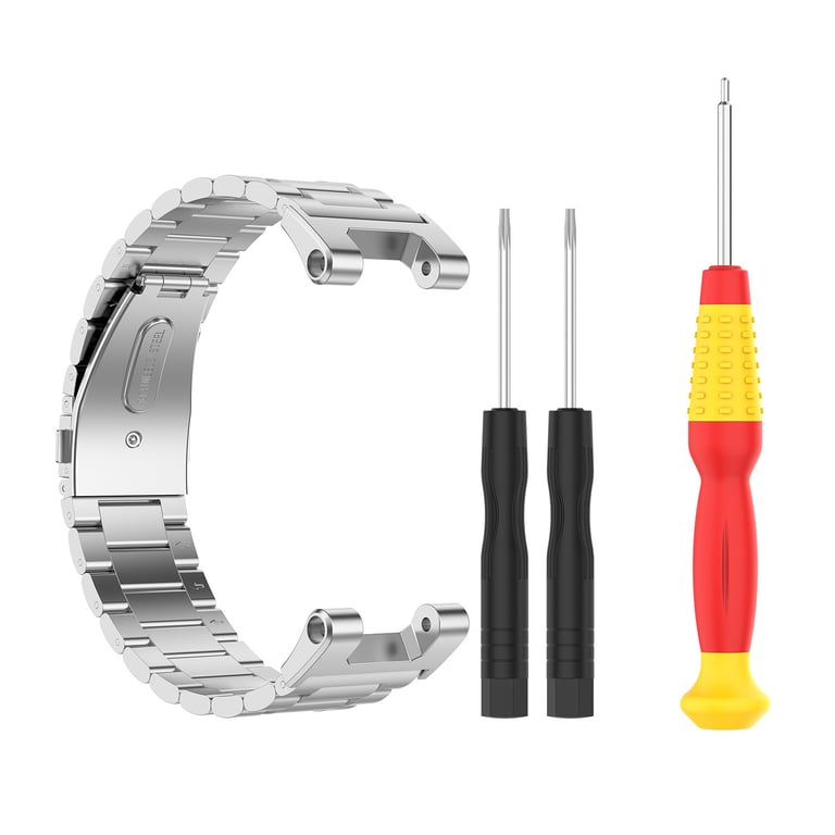 INF Bracelet de montre en acier inoxydable + tournevis Silver Amazfit T-Rex A1918 Gris - vue 2