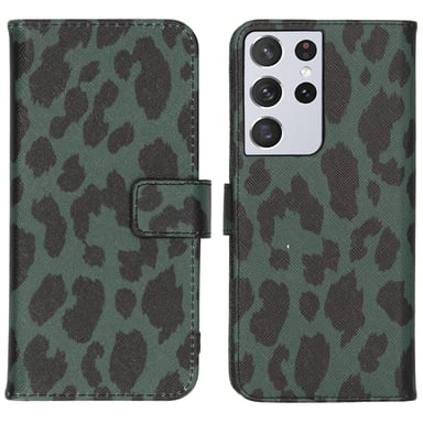 imoshion Design Softcase Bookcase pour Samsung Galaxy S21 Ultra - Green Leopard
