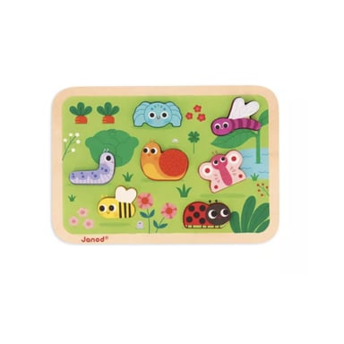 Puzzle en Bois Éducatif Animaux du Jardin pour Bébé