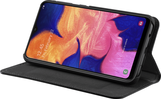 Folio a conchiglia con slot per schede e supporto per Samsung Galaxy A10 2019, nero