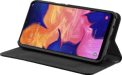 Coque clapet folio avec fente pour cartes & support pour Samsung Galaxy A10 2019, Noir