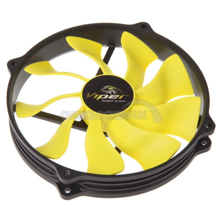 Akasa 14cm Viper R Fan Boitier PC Ventilateur Jaune Neuf - vue 3