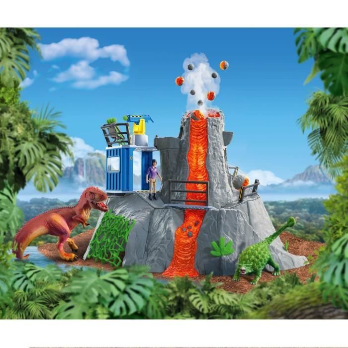 Expédition au grand Volcan 1 figurine de chercheuse et 2 jouets dinosaures Pour enfants dès Schleich 42564 DINOSAURS - vue 2