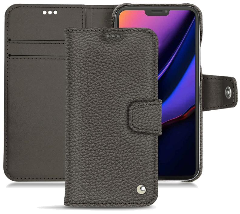 Housse cuir Apple iPhone 11 Pro - Rabat horizontal portefeuilleGris