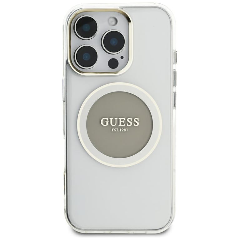 Coque Guess IML Metal Colored Circle Classic Logo MagSafe pour iPhone 16 Pro Max - vue 5