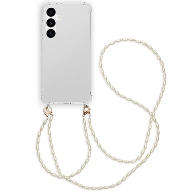 imoshion Coque avec dragonne + ?bracelet - Perles pour Samsung Galaxy S24 Plus - Transparent