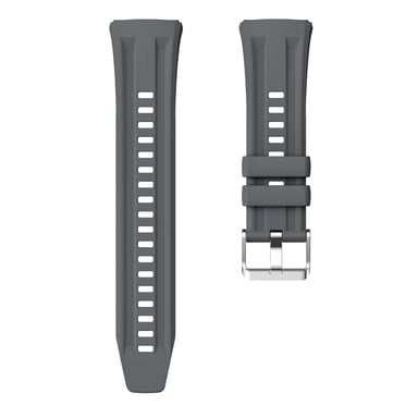 Bracelet en silicone incurvé compatible avec Huawei GT6 Pro avec boucle argentée - Bracelet de remplacement Grey