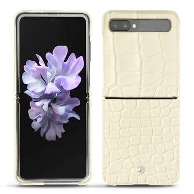 Coque cuir Samsung Galaxy Z Flip -  - Blanc - Cuir Abaca