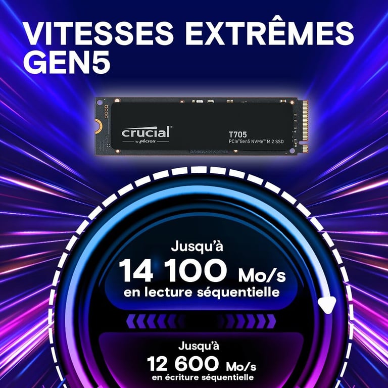 Unità SSD Crucial CT4000T705SSD3 4Tb M.2 PCI Express 5.0 NVMe