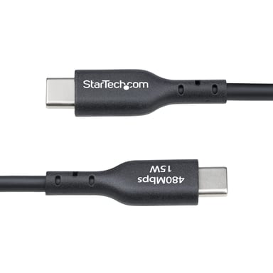 StarTech.com Câble de Charge USB-A vers USB-C de 30 cm, Charge et Synchronisation, 3A, USB 2.0, Gaine TPE - Cordon de Charge USB Noir