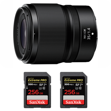 Objetivo Nikon Z 35mm f/1.4 + 2 SanDisk 256GB Extreme PRO UHS-II + Ebook ''20 consejos para fotos que impactan''