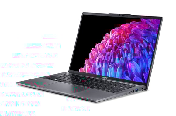 Acer Swift SFG14-63-R03J AMD Ryzen™ 7 8845HS Ordinateur portable 35,6 cm (14'') 2.8K 16 Go LPDDR5x-SDRAM 1 To SSD Wi-Fi 7 (802.11be) Windows 11 Home Gris