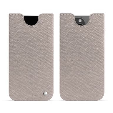 Pochette cuir Apple iPhone 15 Pro Max -  - Gris - Cuir saffiano