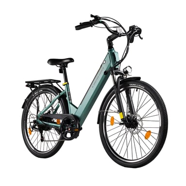 Bicicleta eléctrica urbana AVDL A32 de 26'', batería extraíble de 36 V y 12,8 Ah, Shimano de 7 velocidades