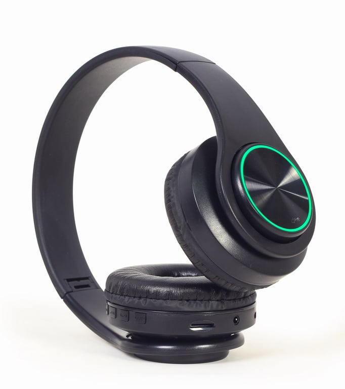 Gembird BHP-LED-01 casque Avec fil &sans fil Arceau Musique/Quotidien Micro-USB Bluetooth Noir - Neuf