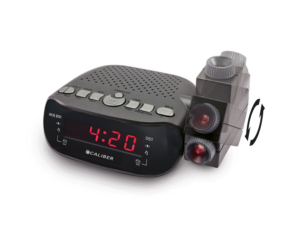 Reloj despertador digital con proyección - Radio despertador con radio FM - Reloj de techo (HCG201)